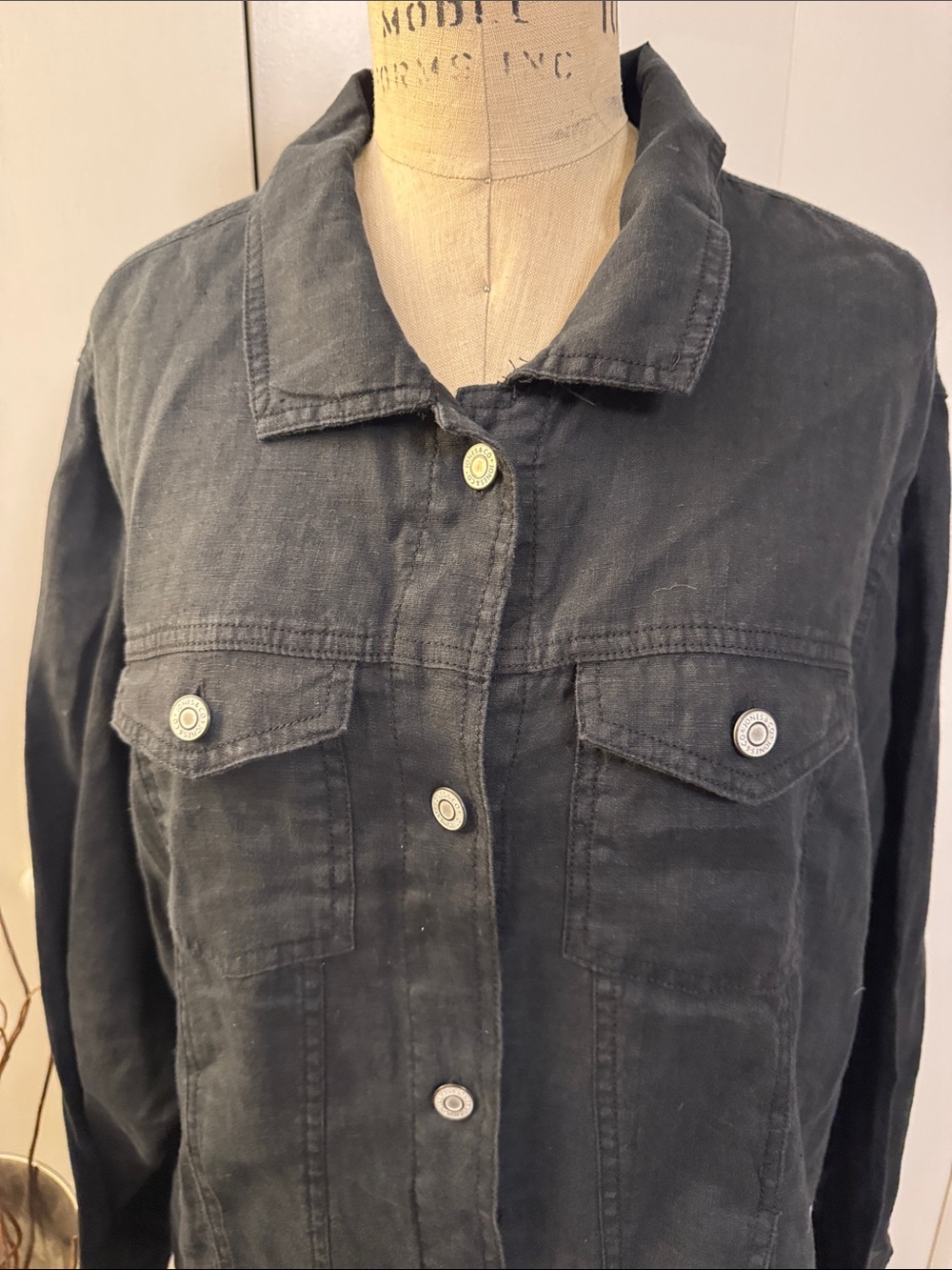 Jones New York Black Utility Button-Front Jacket - Picture 2 of 5